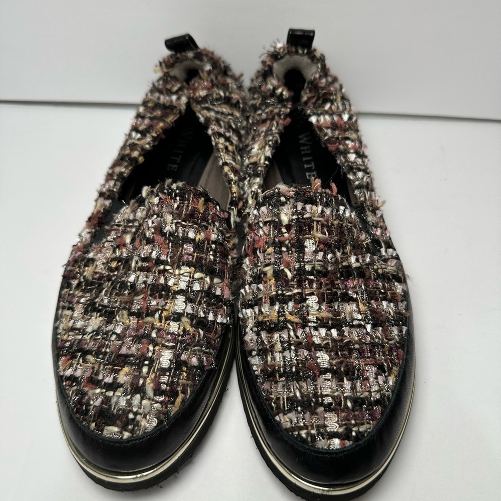 Ron White made Italy Black, Brown, Pink Women’s Tweed Loafers size 5.5 - Picture 2 of 12